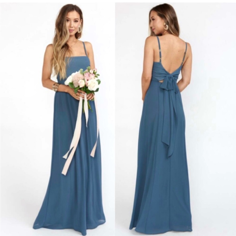 Mumu Lauren Tie Back Elegant Blue Dress